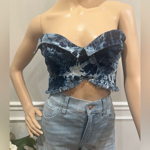 Dolls Kill X Club Exx Moonshine Magick denim bra - Picture 6 of 7